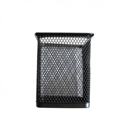 Black-Mesh-Square-Pen-Holder-Stand