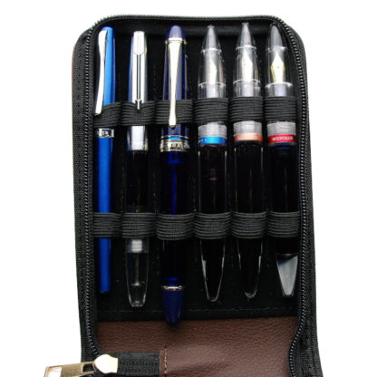Brown Leather 12 Pen Case