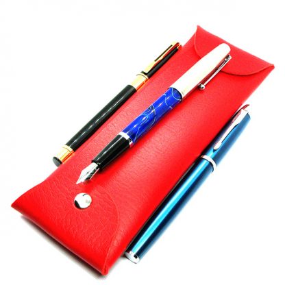 Leather-Pencil-and-Pen-Case-(Red)