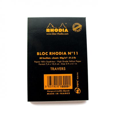 Rhodia-Bloc-No.-11-Head-Stapled-Notepad-74-x-105-Back-Cover(Black)