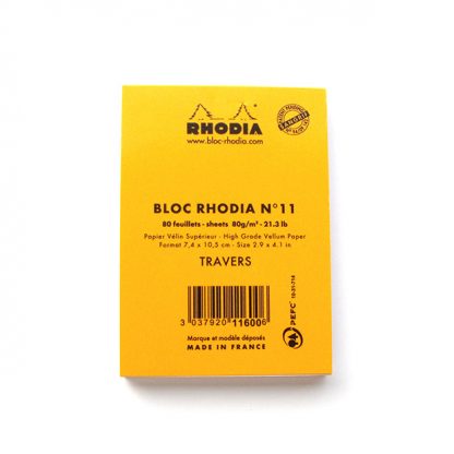 Rhodia-Bloc-No.-11-Head-Stapled-Notepad-74-x-105-Back-Cover(Orange)