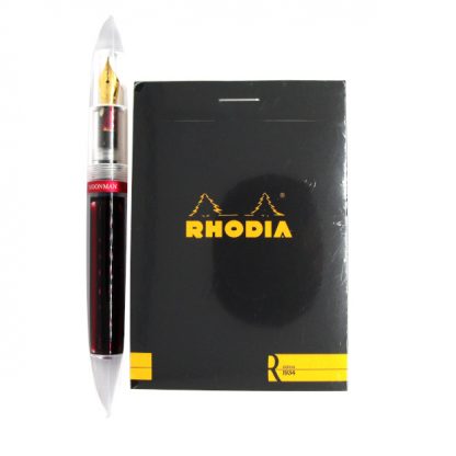 Black Rhodia R Bloc No. 11 Head-Stapled Lined Paper Notepad