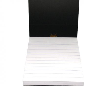Lined Paper Rhodia Bloc No. 12 Head-Stapled Notepad 85 x 120 (Black)