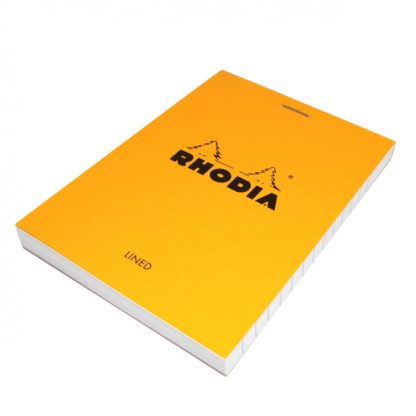 Orange Rhodia Bloc No. 12 Notepad Head-Stapled Lined Paper 85 x 120