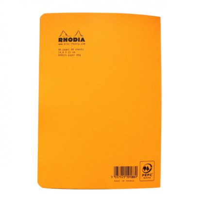 Original Rhodia Classic Lined Paper Stapled Notebook A5 148 x 210 (Orange)