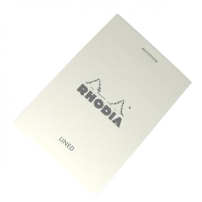 Rhodia Bloc No. 11 Head-Stapled Lined Paper Notepad (Ice White)