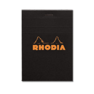 Rhodia Bloc No. 12 Head-Stapled Lined Paper Notepad 85 x 120 (Black)
