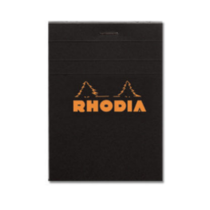 Rhodia Bloc No. 12 Head-Stapled Lined Paper Notepad 85 x 120 (Black)