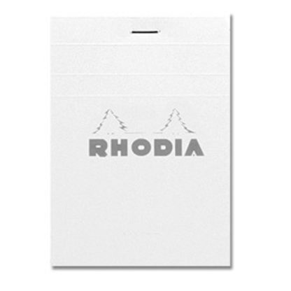 Rhodia Bloc No. 12 Head-Stapled Lined Paper Notepad 85 x 120 (Ice White)