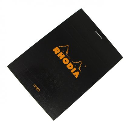 Rhodia Bloc No. 12 Head-Stapled Lined Paper Notepad (Black)