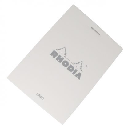 Rhodia Bloc No. 12 Head-Stapled Lined Paper Notepad (Ice White)