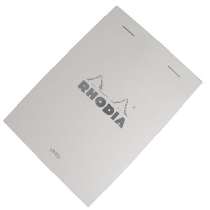 Rhodia Bloc No. 13 A6 Head-Stapled Lined Paper Notepad (Ice White)