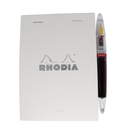 Rhodia Bloc No. 13 A6 Head-Stapled Lined Paper Notepads 105 x 148 (Ice White)