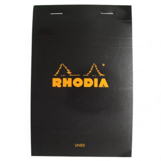 Rhodia Bloc No. 14 Head-Stapled Lined Paper Notepad 110 x 170 (Black)