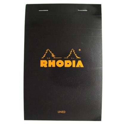 Rhodia Bloc No. 14 Head-Stapled Lined Paper Notepad 110 x 170 (Black)