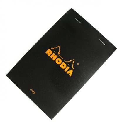 Rhodia Bloc No. 14 Head-Stapled Lined Paper Notepad (Black)
