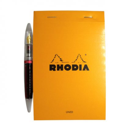 Rhodia Bloc No. 14 Head-Stapled Lined Paper Notepads 110 x 170 (Orange)