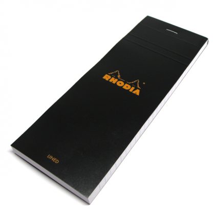 Rhodia Bloc No. 8 Head-Stapled Lined Paper Notepad (Black)