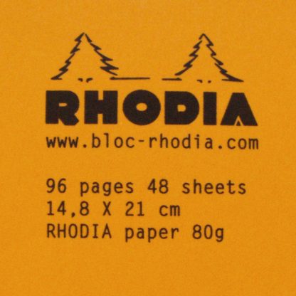 Rhodia Classic Lined Paper Stapled Notebook A5 148 x 210 (Orange) - Image 6