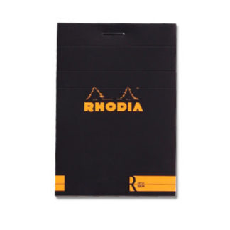 Rhodia R Bloc No. 12 Head-Stapled Lined Paper Notepad 85 x 120 (Black)