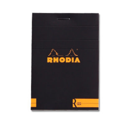 Rhodia R Bloc No. 12 Head-Stapled Lined Paper Notepad 85 x 120 (Black)