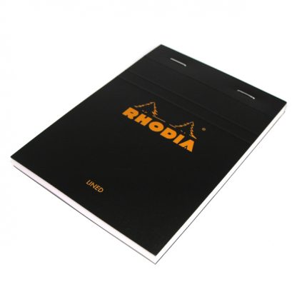 Top Black Rhodia Bloc No. 13 A6 Head-Stapled Lined Paper Notepads 105 x 148