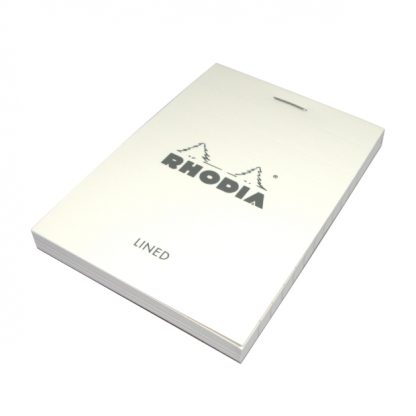 Top Rhodia Bloc No. 11 Head-Stapled Lined Paper Notepad 74 x 105 (Ice White)