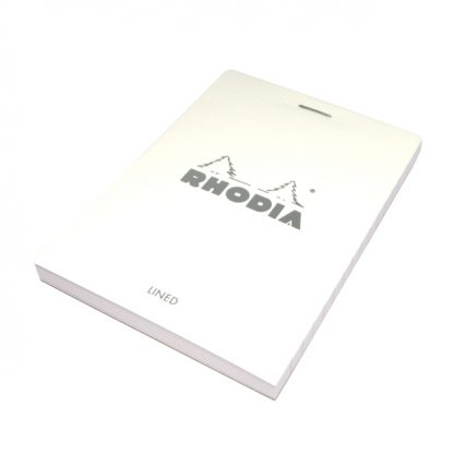 Top Rhodia Bloc No. 12 Head-Stapled Lined Paper Notepad 85 x 120 (Ice White)