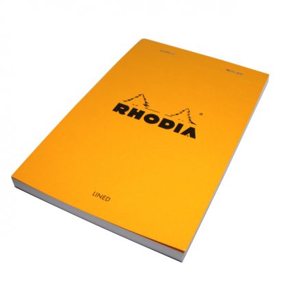 Top Rhodia Bloc No. 14 Head-Stapled Lined Paper Notepad 110 x 170 (Orange)