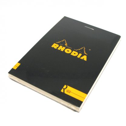 Top Rhodia R Bloc No. 12 Head-Stapled Lined Paper Notepad 85 x 120 (Black)