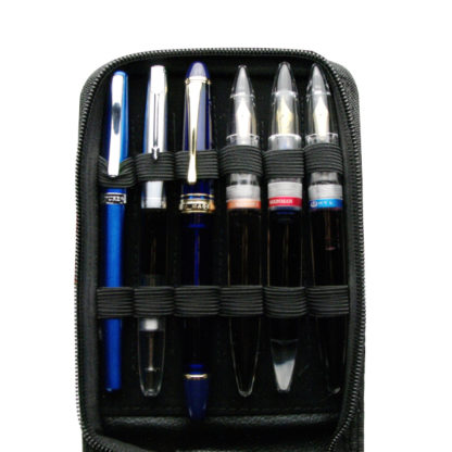 Black Leather 12 Pen Case