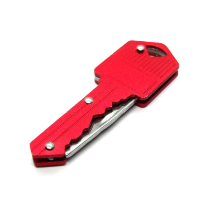 Camping Stainless Steel Key Folding Pocket Knife (Red)
