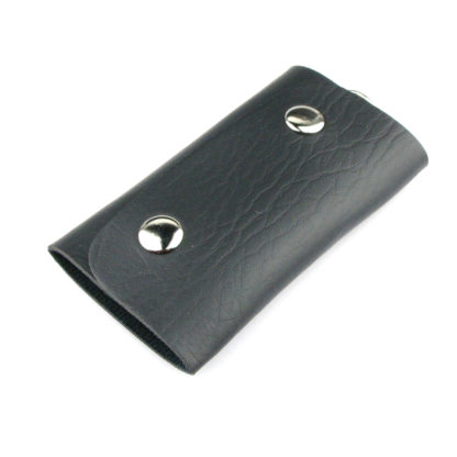Key Organizer Black Leather Keychain