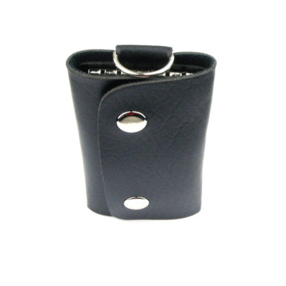 Leather Keychain –Front (Black)