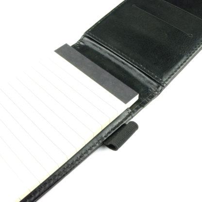 Leather Pocket Notepad With Card Holder (Black)