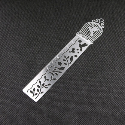 Practical Silver Bird Cage Page Marker - Bookmark Ruler