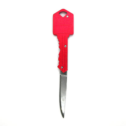 Practical Stainless Steel Key Folding Pocket Knife (Red)