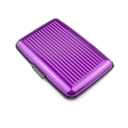 Purple Aluminum Wallet Details