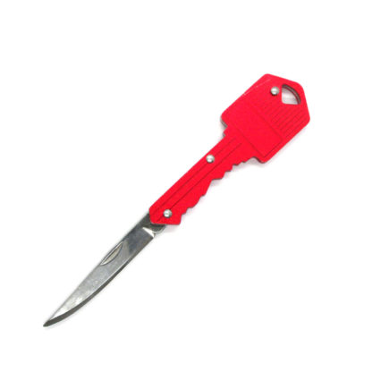 Red Stainless Steel Key Folding Pocket Knife