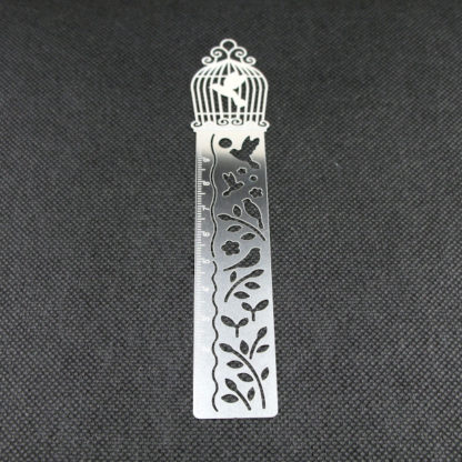 Silver Bird Cage Bookmark Ruler