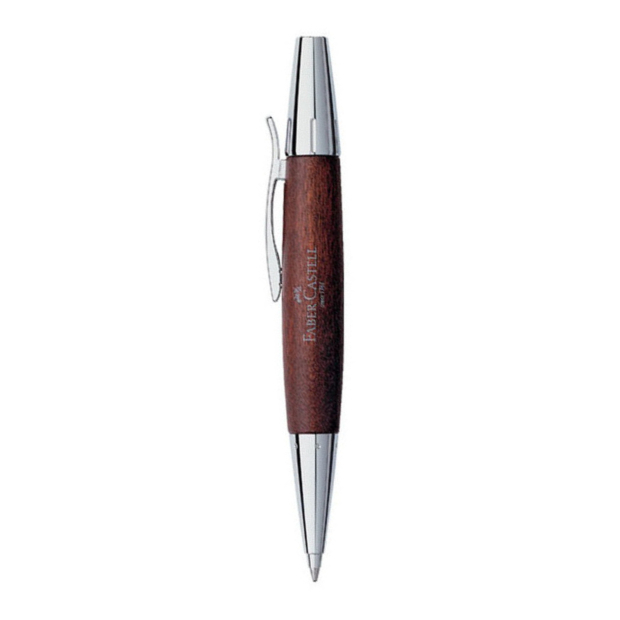 FaberCastell EMotion Ballpoint Pen Chrome and Wood (Dark Brown
