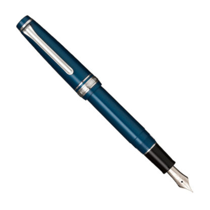 Luxury Sailor Professional Gear Slim (Sapporo) Fountain Pen (Metallic Blue with Rhodium Trim)