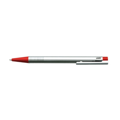 Red Lamy Logo Steel Ballpoint Pen