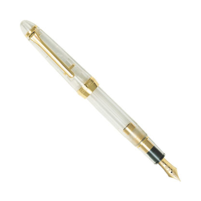 Sailor 1911 Standard Fountain Pen With Cap Posted (Demonstrator with Gold Trim)