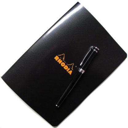 A5 Rhodia Squared Paper Black
