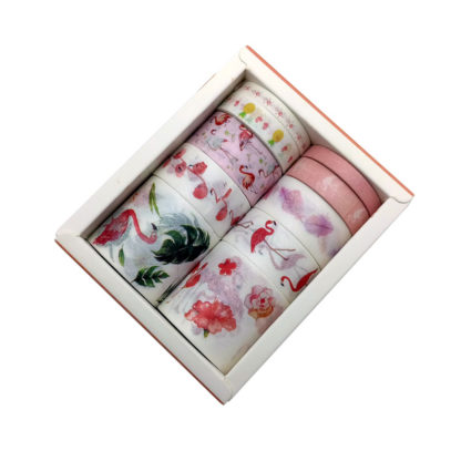 10 Flamingo Washi Tape Set