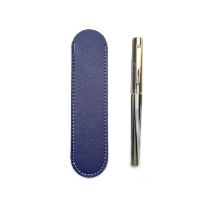 Blue Leather Pen Sleeve