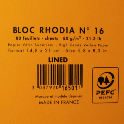 Orange Rhodia Classic Wirebound Bloc N 16 Lined Paper
