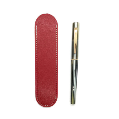 Red Leather Pen Sleeve