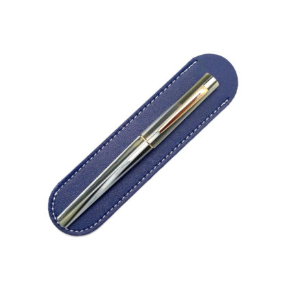 Top Leather Pen Sleeve (Blue)